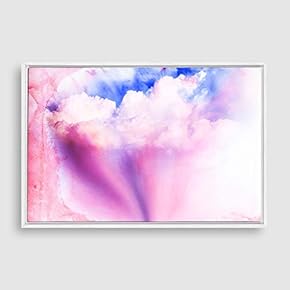 Framed Watercolor Cloud Home Artwork for Living Room Bedroom