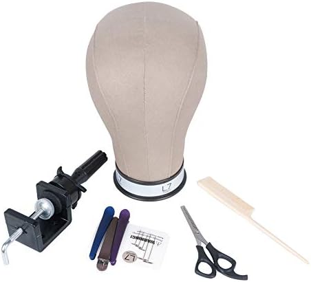 L7 Mannnequin Water Repellant Canvas Cork Block Head Manequin Head for Wig Making Display Styling Head With Mount Hole (23)