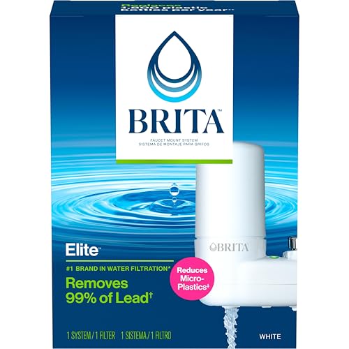 Brita Wasserhahn-Wasserfiltersystem, Wasserhahn-Filtrationssystem mit Filterwechsel-Erinnerung, reduziert Blei, BPA-frei, nur für Standard-Wasserhähne