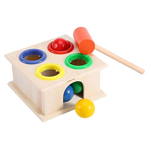 image for Zerone Punch and Drop, Kids Hammering Game Wooden Ball Hammer Box Todd