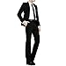 VOBAGA Men's Slim Fit Casual One Button Suit Blazers Black 5XL