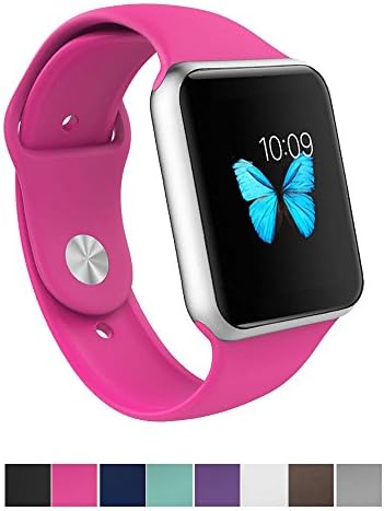 Apple Watch Band - e6Hope Soft Silicone Replacement iWatch Strap for Apple Watch Series 1,Series 2,Series 3 (barbie pink, 38mm - S/M)