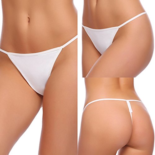 Fanala Cotton Whisper Women 3 Pack Sexy G-Strings Panties White S
