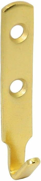 fiXte Brass 5 x J Style Picture Hooks Heavy Duty 62mm x 11mm 20mm holes view 3