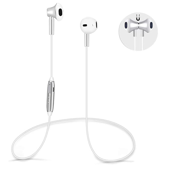 Bluetooth Kopfhörer Wireless in Ear Magetisch Headset, HD Stereo schweißfeste Sport Drahtlose Ohrhörer Kabellos Kompatibel iP
