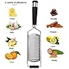 iNeibo Kitchen Cheese Grater & Lemon Zester - Sharp 18/8 Stainless Steel Blade - Ergonomic TPR Handle - Easy to Grate Or…