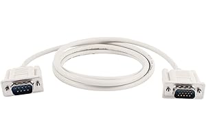 uxcell 1.35M Long RS232 DB9 9 Pin Male to VGA Video 15 Pin Male Adapter Cable Light Gray