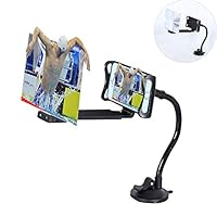 Mobile Phone Screen Magnifier, Keledz 12 inch 3D HD Screen Enlarger Video Movie Amplifier Phone Projector with 360 Rotatory Bracket Clip On Desk Stand Holder for iOS & Android Smartphones (Black)