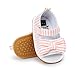 Kuner Baby Girls Cotton Bowknot Rubber Sole Non-Slip Outdoor Toddler Summer Sandals First Walkers (13cm(12-18months), Pink Lattice)