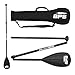 BPS 3-Piece Adjustable Alloy Standup Board Paddle - Liteweight, Floats on Water, and Easy to Adjust (White Accent)