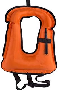 THEHOPE Inflatable snorkel vest jacket(Orange, adults)