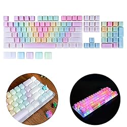 HMANE 109 Keys POM Jelly Keycaps Set, Rainbow Blank