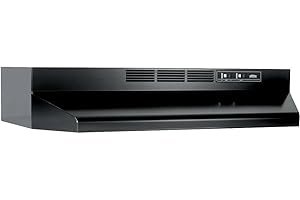 Broan-NuTone 413023 Ductless Range Hood Insert with Light, Exhaust Fan for Under Cabinet, 30-Inch, Black