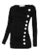 BlackCherry Women's Long Sleeve Cowl Neck Buttons Maternity Tunic Top T-shirt, Black, Medium