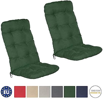 Qfeng High Back Chair Cushion Set Of 2 Flair Hl 120x50x8cm Recliner Garden Chair Pad Soft Foam Flakes Dark Blue Green Buy Online At Best Price In Uae Amazon Ae