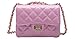 ILISHOP Women's Fashion Shoulder Bag Quilting Chain Cross Korean Ladies Handbag (Bright-pink-purple)
