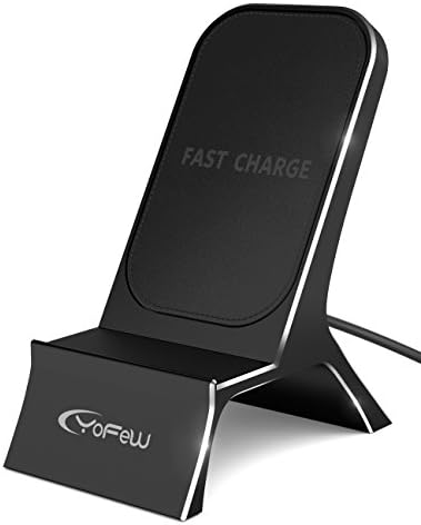 iPhone X Wireless Charger, YoFeW Aluminum Qi Wireless Charger Stand for iPhone X iPhone 8/ 8 Plus Full Metal Fast Wireless Charging Stand Pad for Samsung Galaxy S9/ S9 Plus Note 8/ S8/ S8 Plus/ S7