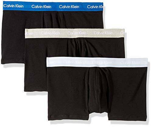 Calvin Klein Men's Cotton Stretch Multipack Trunks, Black/Grey Heather/Wisdom/Neptune, M