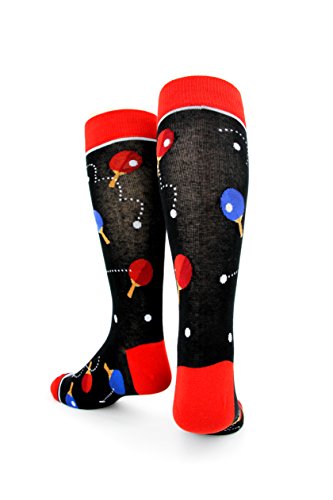 Foot Traffic, Men's Sports-Themed Socks, Ping Pong (Men's Shoe Sizes 7-12)