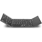 Folding Bluetooth Keyboard, Jelly Comb Rechargeable Portable BT Wireless Foldable Mini Keyboard with Touchpad for Tablet Samsung or Other Cell Phones (Dark Gray)