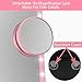 Kiya Makeup Mirror with Lights - 26 LED Vanity Mirror with Detachable 10X Magnification - 360° Rotation-Touch Screen Dimming - Retractable Bracket - USB Charging -Pink