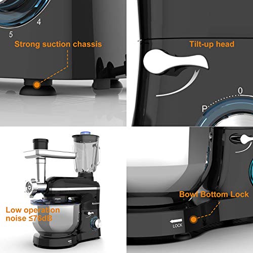 Nurxiovo 3 in 1 Kitchen Stand Mixer Commercial Multifunctional Food