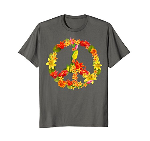 Peace Sign Flowers | Cool Ladies Flower Signage T-shirt Gift