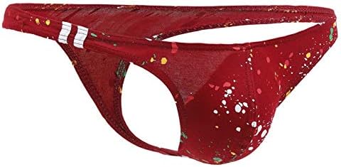 Perfect UNDIES Men's Sexy Printed Cotton Tong Underwear Low Rise Bikini T-Back G-String PU047