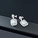 Gem Stone King 925 Sterling Silver Sky Blue Simulated Aquamarine Earrings | Emerald Cut 14X10MM Dangle Earrings For Women | Gemstone March Birthstone | 13.88 Cttw