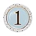 Geeklife 1st Birthday Boy Paper Plates,Cute Blue Birthday Party Plates, 9 inch Gold Paper Party Plates, 20 PCS Lively Decorative Paper Plates Set