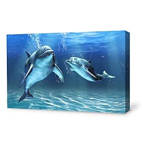 signwin Canvas Wall Art Lovely Dolphin Canvas Prints...