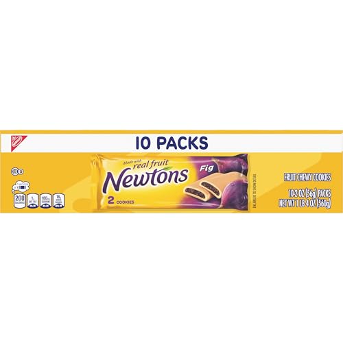 NEWTONS FIG BARS, SOFT FRUIT CHEWY COOKIES, 10 SNACK PACKS (2 COOKIES PER PACK)