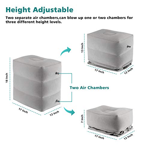 Maliton Inflatable Travel Foot Rest Pillow Kids Airplane Bed