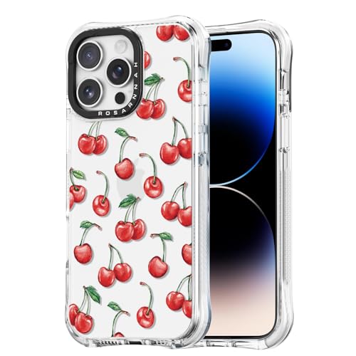 Rosarnnah for iPhone 14 Pro Max Case Aesthetic Clear, Cherry at Amazon