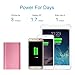 8000mAh Power Bank Portable USB Charger, iXCC Universal Compact External Battery Pack with 1-Feet Apple MFi Certified Lightning Cable - Pink