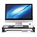 SONGMICS Bamboo Monitor Stand Riser with Storage Organizer Laptop Cellphone TV Printer Stand Desktop Container Black ULLD201H