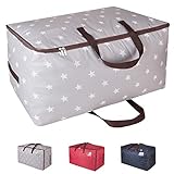 DOKEHOM 100L Large Storage Bag, Fabric Clothes Bag, Thick Ultra Size Under Bed Storage, Moisture Proof (Grey)