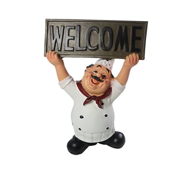 Kiaotime 15016c Italian Chef Figurines Kitchen Decor With Welcome