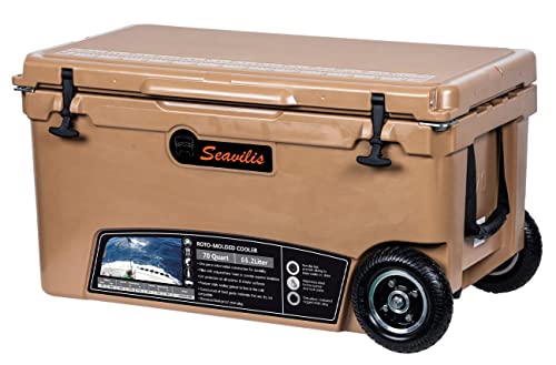 Seavilis Heavy Duty 70QT Wheeled Cooler with Nylon Handle