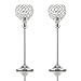VINCIGANT Silver Crystal Pillar Candle Holders Set of 2,15Inches Tall Coffee Table Decorative Centerpiece for Wedding Halloween Candlelight Dinner Vas