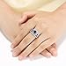 Vibrille Cushion-Cut Lab-Created Blue Sapphire and Cubic Zirconia Square Frame Bridal Wedding Ring Sets in Sterling Silver