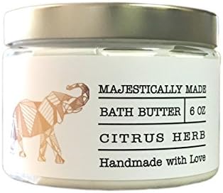 Whipped Body Butter by Majestically Made - Small-Batch Organic Ingredients for Non-Toxic, Non-Greasy, Natural, Healthy Skin - Bundle - 6 oz Butter and 12 oz Salt Scrub