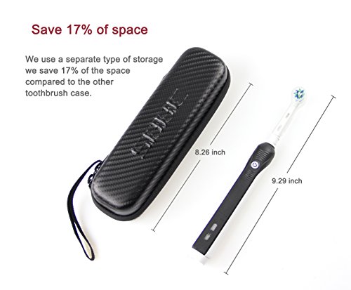 SHBC Compact Hard travel case" NO SMELL" Fits Oral-B Pro 1000 Power Rechargeable Electric Toothbrush Water proof carrying bag.