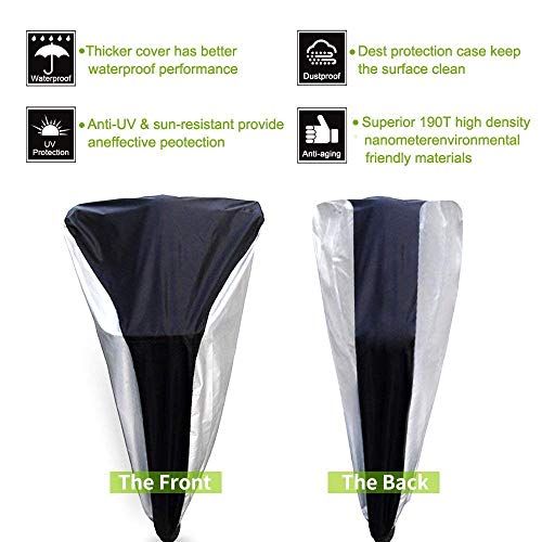 Mr.You Bike Cover 190T Heavy Duty - Bicycle Cover Waterproof Outdoor - Suits Mountain Road, Electric and Cruiser Bikes - Royal Blue & Silver