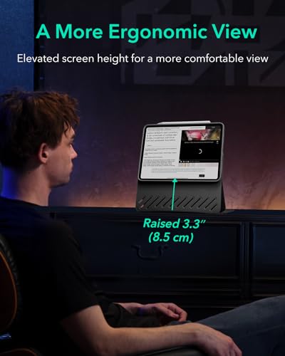 ESR for iPad Pro 11 Inch Case (2022/2021/2020/2018, 4th/3rd/2nd/1st Generation), Removable Magnetic Cover, Adjustable Portrait/Landscape Stand with Raised Display View, 9 Standing Angles, Black