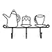OMMITO Wall Mounted Hooks Rack,11 Inches Iron 3 Hooks Kitchen Home Restaurant Keys Coats Cups Decorative Small