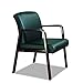 Alera Reception Lounge Series Guest Chair, Mahogany/Black Leather