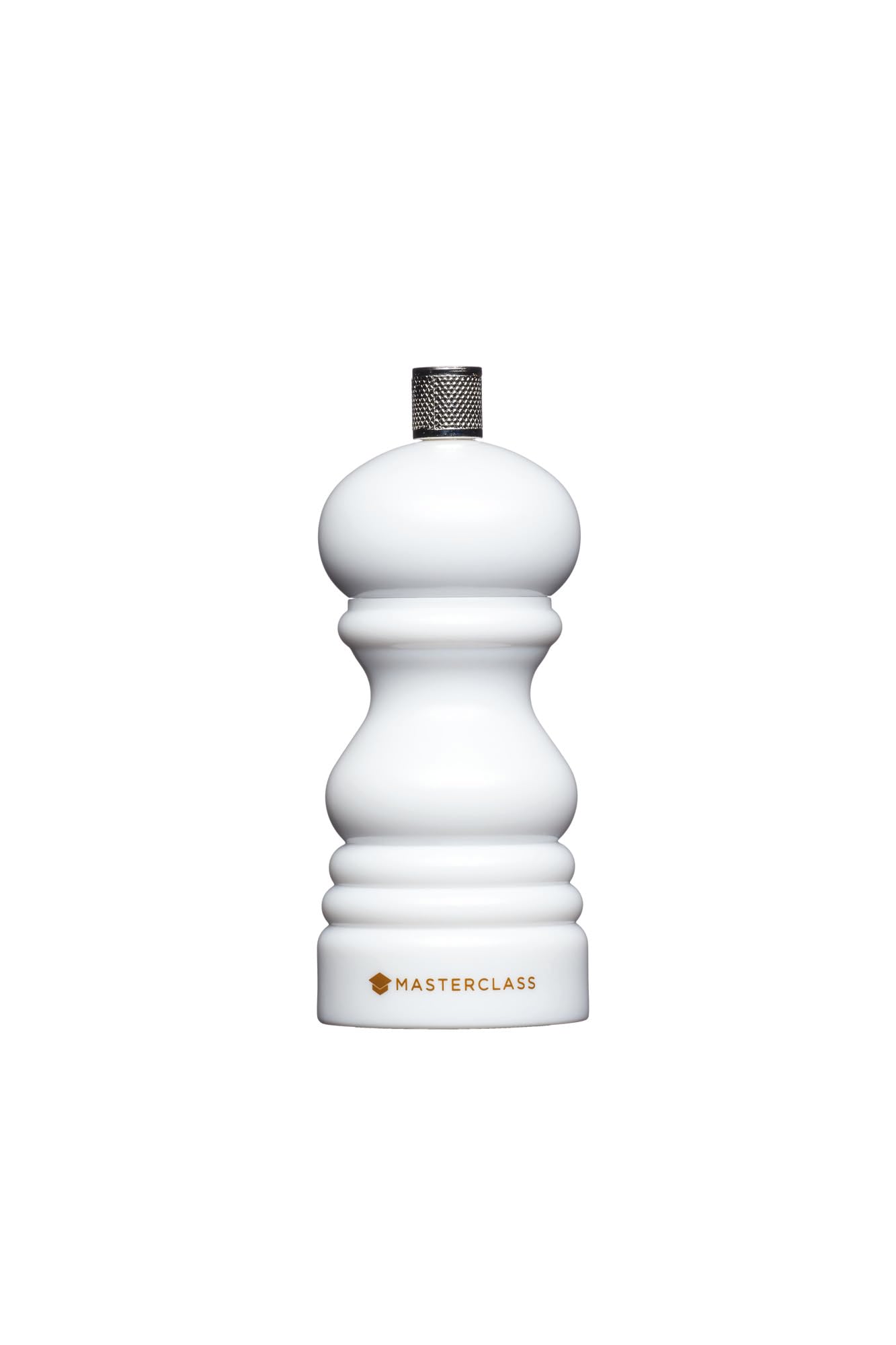 MasterClass Pepper Mill or Salt Grinder with Interchangeable Cap, Plastic, White, 12 cm