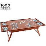 Jumbl Puzzle Board Rack | 23â€ x 31â€ Wooden Jigsaw Puzzle Table w/ 4 Storage & Sorting Drawers | Smooth Plateau Fiberboard Work Surface & Reinforced Hardwood | for Games & Puzzles Up to 1,000 Pieces