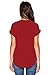 LILBETTER Women Chiffon Blouse V Neck Short Sleeve Top Shirts (Bright Red,Large)
